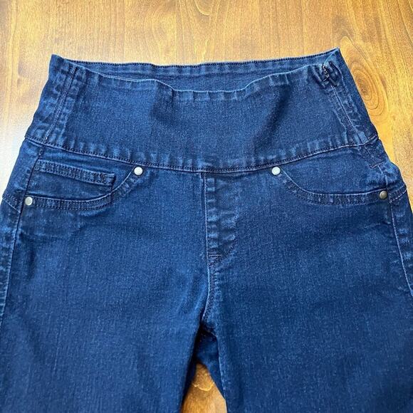 Spanx Signature Straight Dark Wash High Rise Ankle Blue Jean Side Zip Size M - Picture 3 of 10